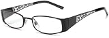 Identity Women's R4518-3 Oval With Floral Design Reading Glasses,Black/Clear,2.00