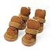 ETOPSTECH 4 Pcs Pet Dog Puppy Cotton Blend Shoes Winter Snow Warm Walking Boots Khaki New - L