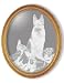Decorative Etched Mirror - German Shepherd Dog Art Etching, Oval Solid Hardwood Framed Wall Mirror
