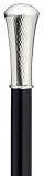 Walking Cane - Men's imported straight formal alpacca cap with octogon shape and hammered design-3 high on a black maple shaft, 36 long with rubber tip
