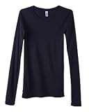 Bella Womens soft Sheer mini Rib Crew Neck T-Shirt, MIDNIGHT, Medium Deals