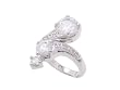 SilverBin Sterling Silver Bypass Style Elegant CZ Ring with Small CZ Accents