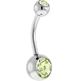SWAROVSKI Jonquil DOUBLE GEM Belly Button Ring