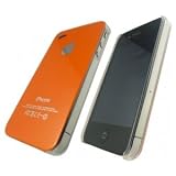 Apple iPhone 4 Orange Hard Logo Back Case + Free Screen Protector