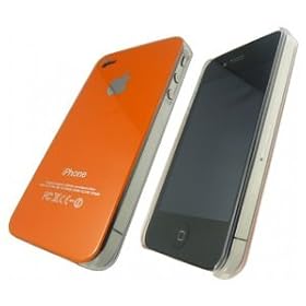 Apple iPhone 4 Orange Hard Logo Back Case + Free Screen Protector [Electronics]
