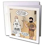 Rich Diesslin The Cartoon Old Testament - Isaiah 62 1 5 Tough Sell Bible prophet non profit God is dead placard sign - Greeting Cards-12 Greeting Cards with envelopes