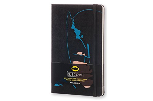 Moleskine 2017 Batman Limited Edition Weekly Notebook, 12M, Large, Black, Hard Cover (5 x 8.25)