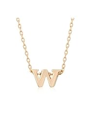 Rose Gold Initial W Pendant Necklace