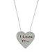Sterling Silver I Love You Sweetheart Pendant,16" Sterling Silver I Love You Sweetheart Pendant,16"