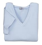 NEW Port Authority - Ladies V-Neck T-Shirt Light Blue-XXL