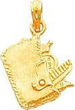14K Gold 3D Cosmetic Pouch Charm Makeup Bag Pendant