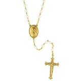 Gold Tone With Simulated Pearls Rosary