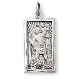 Sterling Silver St Christopher Medal and 24-inch Chain