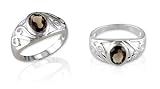 Oval Cut Smoky Quartz Ring Sterling SIlver