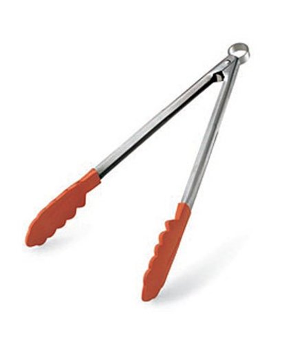 Cuisipro Silicone Locking Tongs 9.5 Inch, Orange