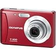 Olympus T-100 12MP Digital Camera with 3x Optical Zoom and 2.4 inch LCD (Red)