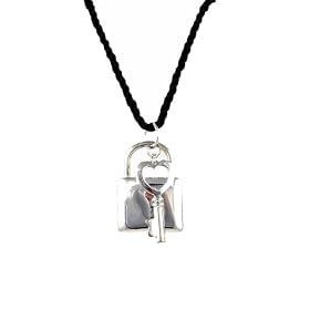 Heart Key and Lock - Silver Tone Metal 