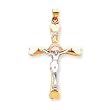 14k Two-tone INRI Crucifix Pendant