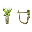 14K Yellow Gold Butterfly August Birthstone Leverback Earrings