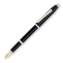 Cross Century II Black Fountain Pen with 23 Karat Gold Plated Appointments and 23 Karat Gold Plated Nib - Medium