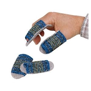 Magid Split Leather Finger Guard, Blue/Gray, 50/Bag