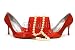Wallmonkeys Peel and Stick Wall Decals - Red Shoes, Purse and Pearl Necklace Isolated - Removable Graphic