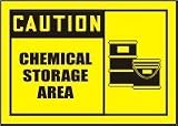 CAUTION CHEMICAL STORAGE AREA (W/GRAPHIC) 10 x 14 Adhesive Dura-Vinyl Sign