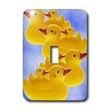 Rubber Duck - Toy Duck on blue - Light Switch Covers - single toggle switch