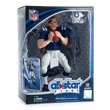 Peyton Manning 2008 NFL All Star 9 Inch Vinyl Figure Indianapolis Colts Action Figure with Toy Football and Trading Card Upper Deck Collectible