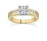 0.83 CT PRINCESS DIAMOND 18K YELLOW GOLD RING NEW