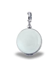 Sterling Silver Glass Dome Locket w/ Greek Key Rim Sterling Silver 1 Inch x 1 Inch
