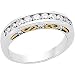 14K Two Tone Gold Diamond Bridal Anniversary Band Ring