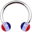 Hot Pink Brilliant Blue Jawbreaker Horseshoe Circular Barbell