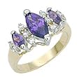 Women's Classic Line Amethyst Cubic Zirconia Two-Tone Ring, Size: 5-10 Women's Classic Line Amethyst Cubic Zirconia Two-Tone Ring, Size: 5-10