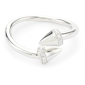 Nicky Hilton Sterling Silver Bypass Spike Ring With Cubic Zir