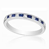 Imagine Designs Sapphire and Diamond Stackable Band 1/4ctw