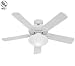 Hunter 23697, Beaufort White 52" Outdoor Ceiling Fan with Light