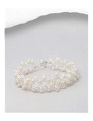 White (Natural) Fresh Water Pearl Bracelet In 92.5 Sterling Silver