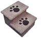 Pet Steps with Design : Color BEIGE STEPS WITH BROWN PAWS : Options NO CASTERS & HANDLE : Size 3 STEP