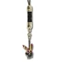 Licensed Playboy Cellphone Charm with Black Braided Baton Holding American Flag Bunny with Blue Bowtie