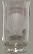 Individually Hand Etched Scallop Shell Glass Candle Shade 11"H