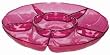 Hot Pink Plastic 12 1/8in Small Sectional Serving Tray
