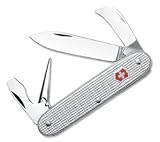 Victorinox Swiss Army Pioneer Rancher Pocket Knife (Silver Alox Ribbed)
