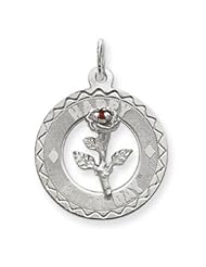 Sterling Silver Happy Birthday Disc Charm QC2475"
