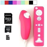 WII Accessories: Silicone Skin Cover for Nintendo Wii Remote and Nunchuk + Kingston 1gb Microsd Memory Card w/ Sd and Minisd Adapters for Nintendo WII Case (Many color available)