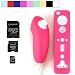 WII Accessories: Silicone Skin Cover for Nintendo Wii Remote and Nunchuk + Kingston 1gb Microsd Memory Card w/ Sd and Minisd Adapters for Nintendo WII Case (Many color available)