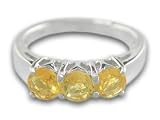 Sterling Silver 3 Stone 1.80CT Citrine Ring