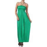 Comfortable Jersey Feel Solid Color Smocked Bodice String Halter Maxi / Long Dress