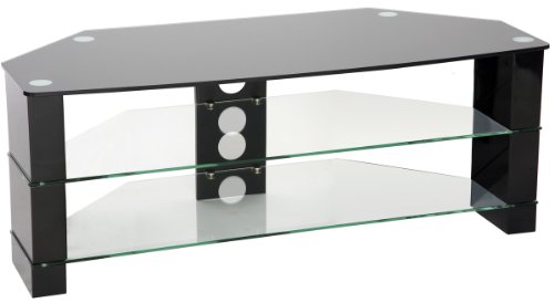 Peerless Manhattan 1000 High Gloss Black Corner TV Stand