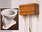 Mortised High Tank Toilet - Traditional Bowl - Lacquered Brass